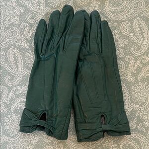 Next Dark Green Leather Gloves